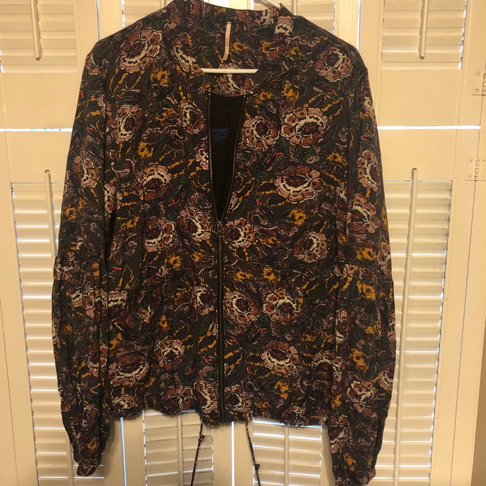 Free people printed bell sleeve Bomber jacket